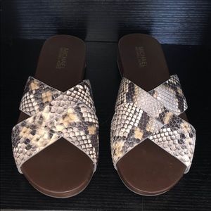 Michael Kors Snake Skin Sandal Slides NWOT size 8